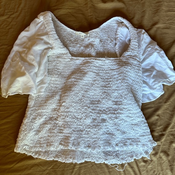 Vetta Capsule The Smocked Flutter Sleeve Blouse - Picture 5 of 6